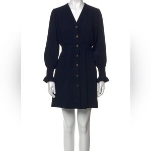 Sandro Elegant Navy Button-Down Dress
